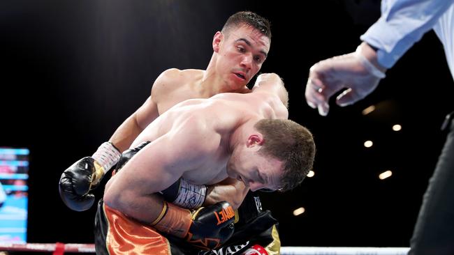 Jeff Horn vs. Tim Tszyu  at Queensland Country Bank Stadium.  Picture: Alix Sweeney