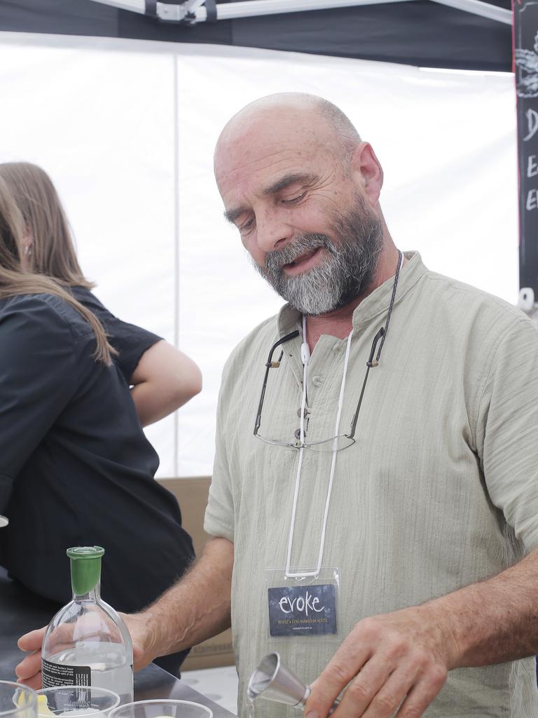 World first sassafras spirit distiller Martin Wohlgemuth of Bakehouse Distillery at the Taste of the Huon festival. Picture: MATHEW FARRELL