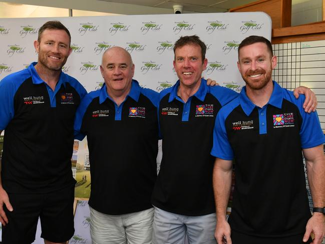 social photos at Rowes Bay Golf Club for the Cure in Memory of Ewen Jones (The Cure Starts Now). Gavin Cooper, Stephen Ferguson, MP Dan Tehan and Michael Morgan.  Picture: Evan Morgan