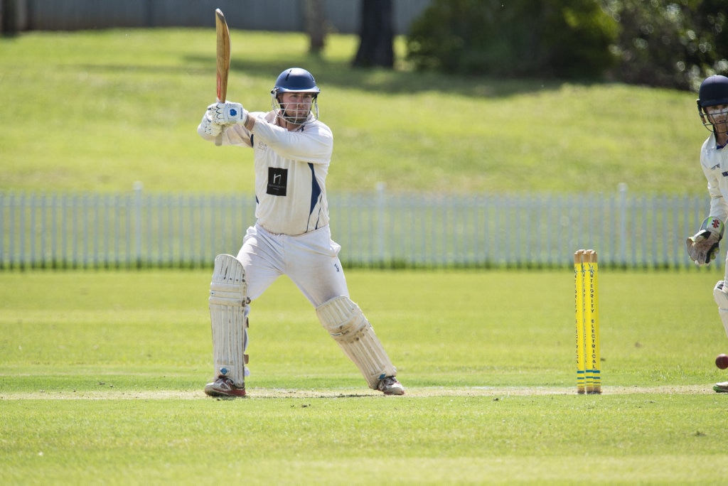 Dean Sullivan bats for University against Northern Brothers Diggers in round eight A grade Toowoomba Cricket at Rockville Oval, Saturday, March 7, 2020. Picture: Kevin Farmer