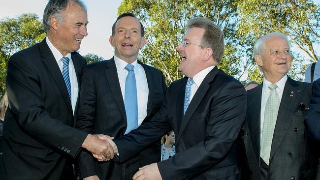 John Alexander, Tony Abbott, Bruce Bilson and Philip Ruddock pictured at an event in Sydney last year. 