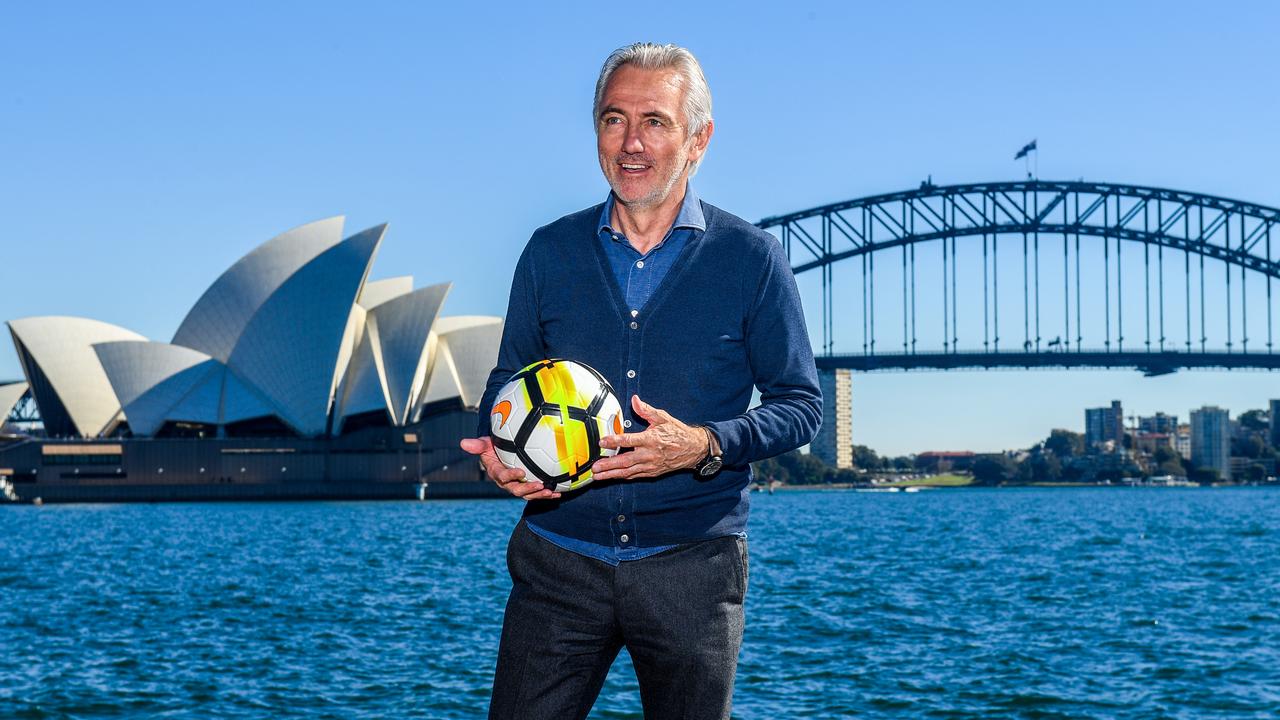 Socceroos Head Coach Bert van Marwijk poses for a photograph on Sydney Harbour.