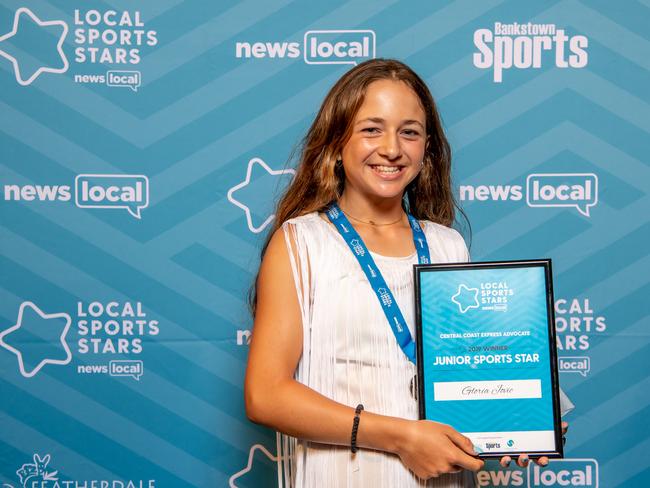 AAP.LOCAL SPORTS STAR AWARDSGloria Jovic, Tennis - 2019 Junior Sports Star Winner for Central Coast Express Advocate poses for a photo at Bankstown Sports Club Grand Ballroom on Wednesday, 23 October 2019.  (AAP IMAGE / MONIQUE HARMER)