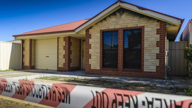 The Edwardstown home where the bodies of Trish Lambourne and Sally Davis where found on Monday after firefighters were called to the home. Picture: Roy VanDerVegt