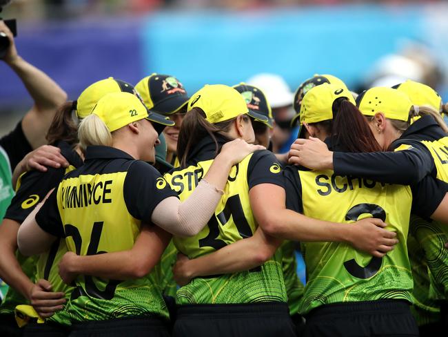 Australia captained by Meg Lanning during the ICC Women's T20 World Cup opening match between Australia and India at Sydney Showground Stadium in Sydney. Picture. Phil Hillyard