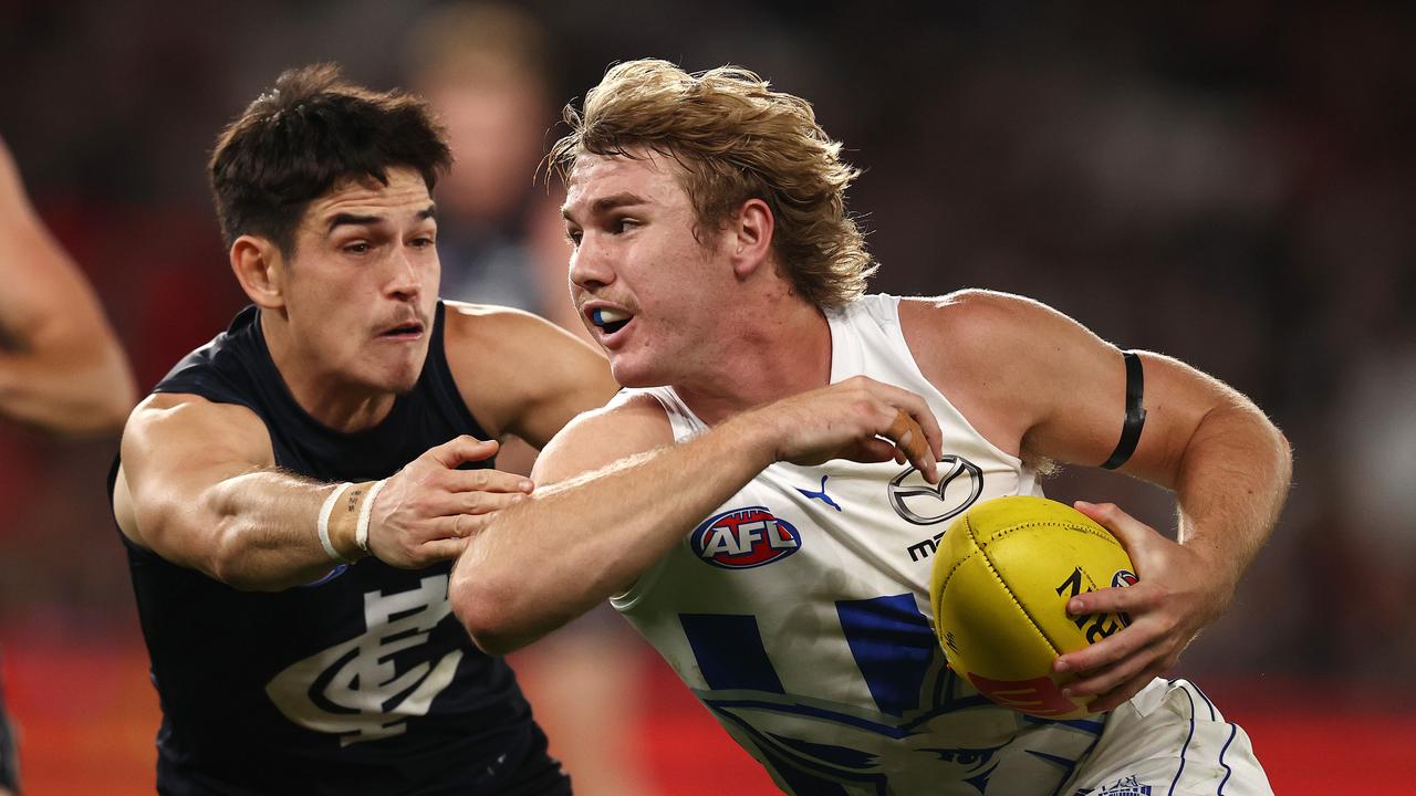 Jason Horne-Francis playing for North Melbourne last year. Picture: Michael Klein