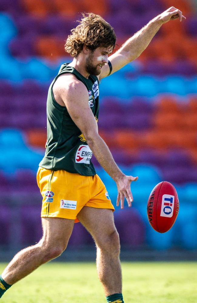 Connor West playing for St Mary's in the 2024-25 NTFL season. Picture: Patch Clapp / AFLNT Media