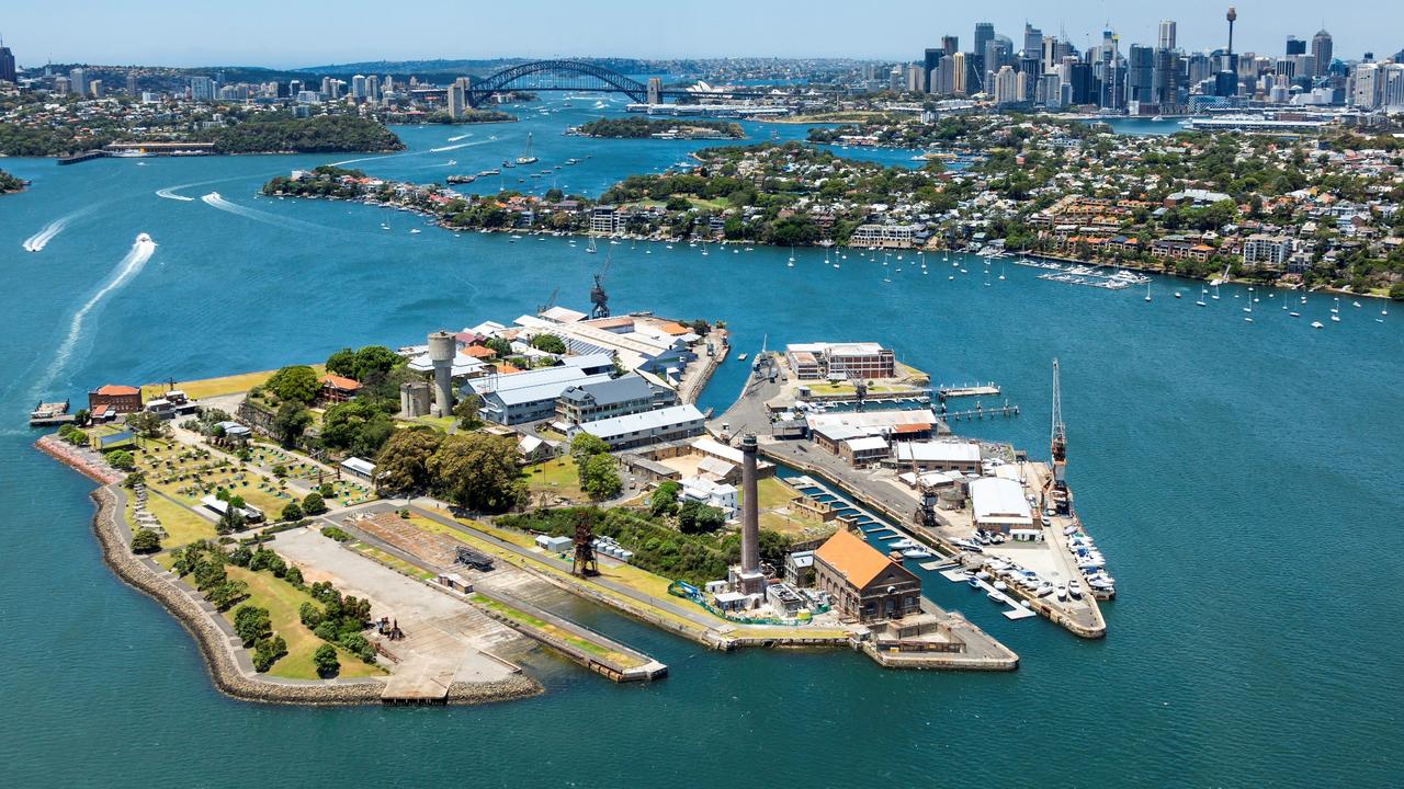Cockatoo Island features glamping away from it all — yet in the heart of Sydney. Picture: Mark Merton/Harbour Trust