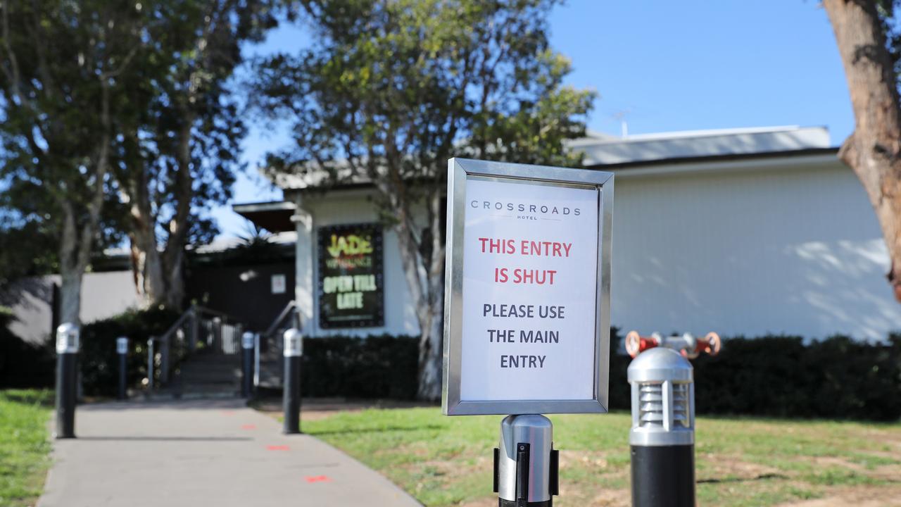 The Crossroads Hotel in Casula was at the centre of an outbreak last year. Picture: Richard Dobson