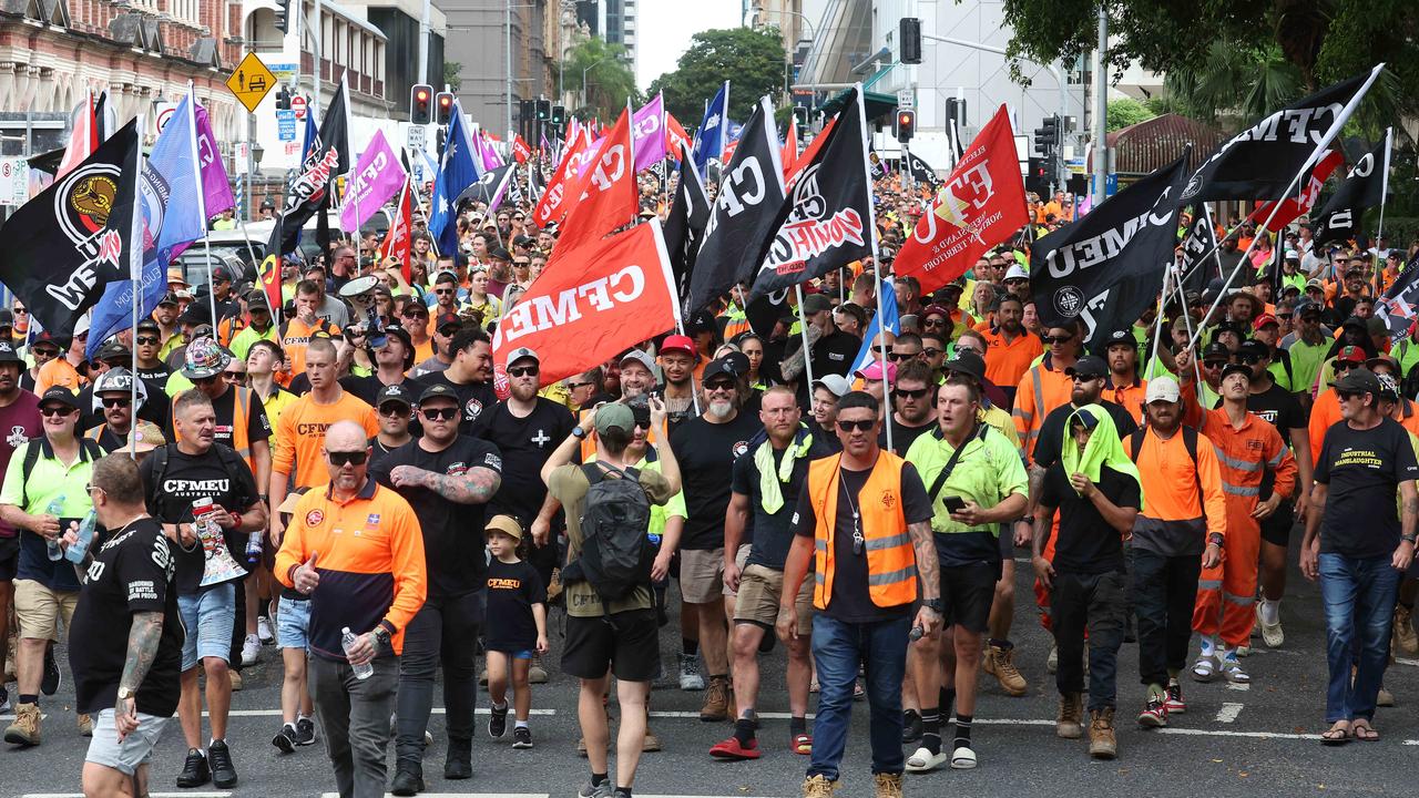 At least 6,000 union members were expected to take part in the march. Picture: Liam Kidston