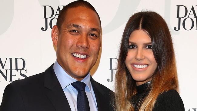 Geoff Huegill and his wife Sara. Picture: Getty Images.