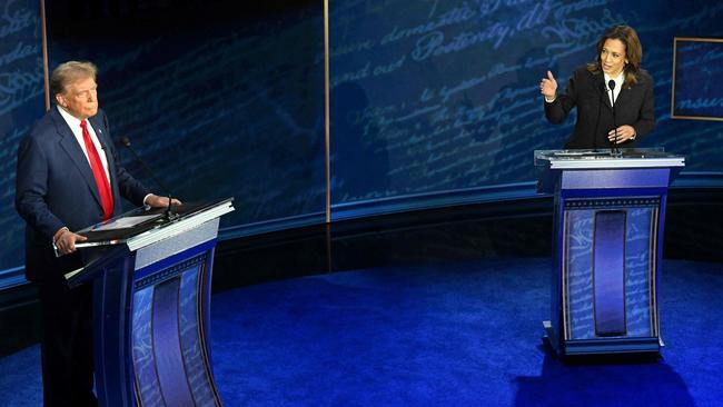 Donald Trump and Kamala Harris face off during the presidential debate. Picture: AFP