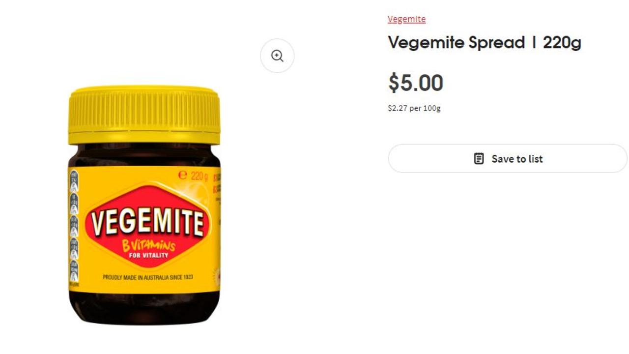 In Coles, the same jar will cost $5.00. Picture: Coles