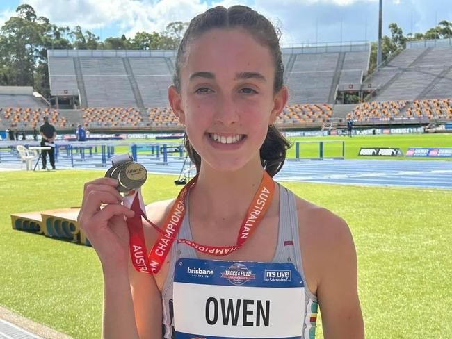 Violet Owen won the under-15 1500m.