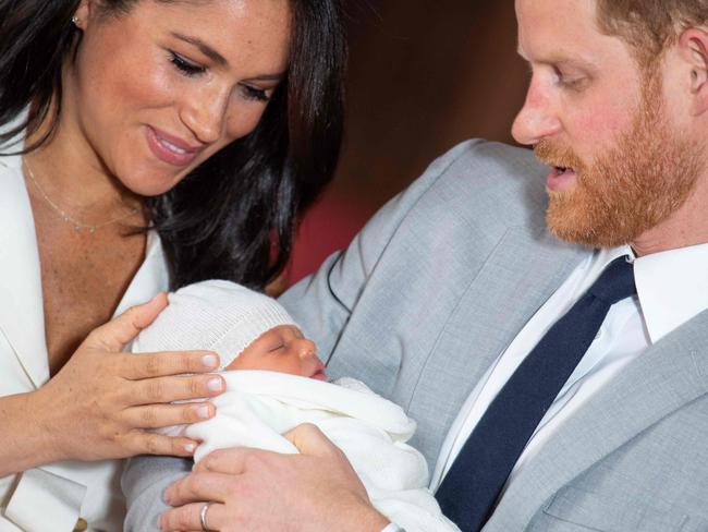 Prince Harry, Meghan and Archie. Picture: AFP