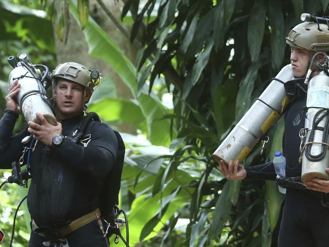 International rescuers team prepare to enter the cave. Picture: Sakchai Lalit/AAP