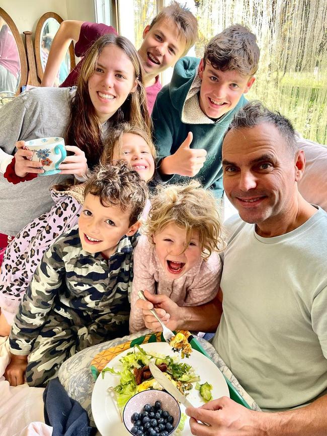 Former fighter pilot Daniel Duggan with his children. Mr Duggan, an Australian citizen, is facing extradition to the US. Picture: Instagram