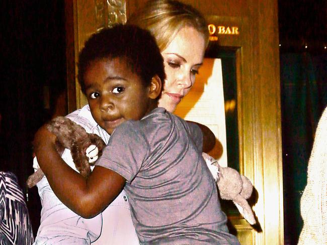 First child ... Charlize Theron and her son Jackson. Picture: Splash