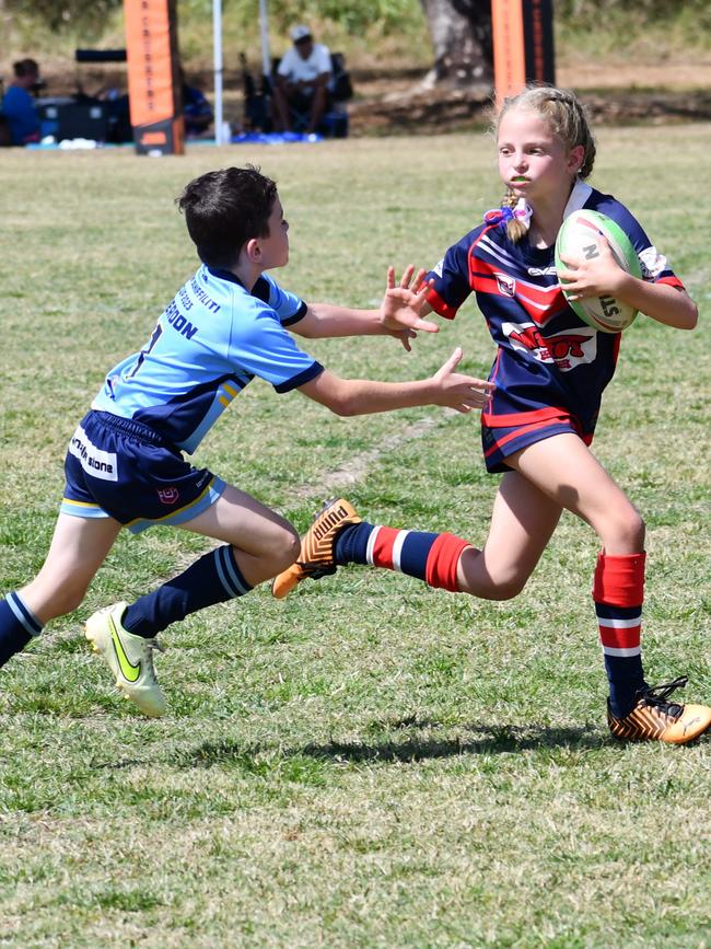 Reagan Weare on the way to scoring one of her two tries. Picture: Cameron Bates