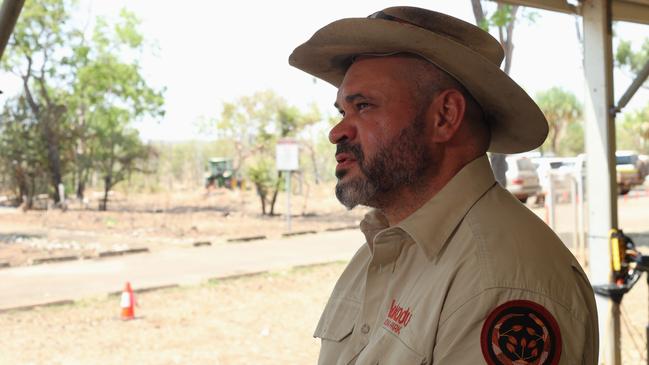 Director of National Parks Ricky Archer speaking after pleading guilty to breaching the NT Sacred Site Act at Gunlom Falls. Picture: Zizi Averill