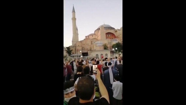 Crowd Celebrates in Istanbul After Erdogan Orders Hagia Sophia Converted Back Into Mosque