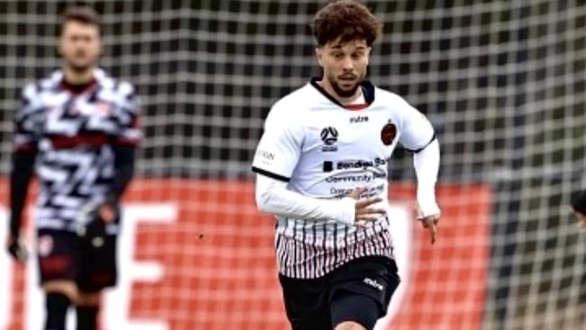 Leo Mazis in action for Dandenong Thunder. Picture: DTFC