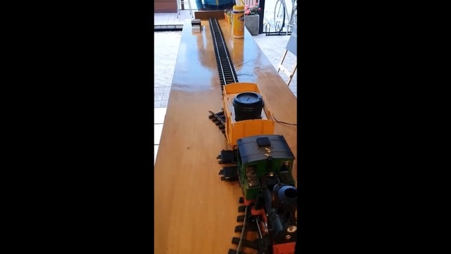 All Aboard! Coffee Shop Serves Customers at Distance Using Toy Train