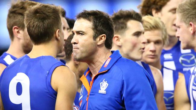 Brad Scott can’t hide his frustration as the Kangaroos continued their losing streak after going down to Port Adelaide. Picture: Getty Images