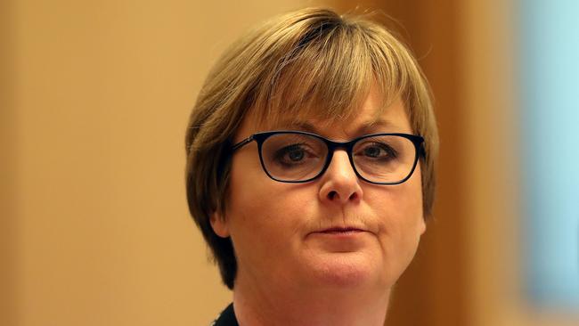 Minister for Defence Linda Reynolds at a defence estimates hearing at Parliament House in Canberra. Picture: Kym Smith