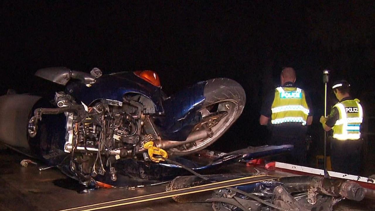 A 52-year-old man from Paralowie died when his motorcycle collided with a truck at Burton. Picture: 7NEWS