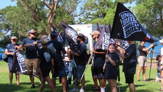 Australian Manufacturing Workers' Union AMWU at the Unions NT May Day March in Darwin on May 1, 2023. Picture: Annabel Bowles