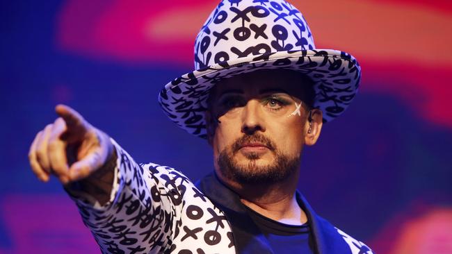 Culture Club, headed by Boy George, performs at the Adelaide Entertainment Centre. Picture: Simon Cross