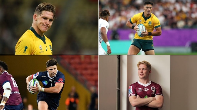 The future of the Wallabies and their 2023 World Cup squad? (Clockwise, from Top Left) Michael Hooper, Jordan Petaia, Isaac Lucas and Jack Maddocks