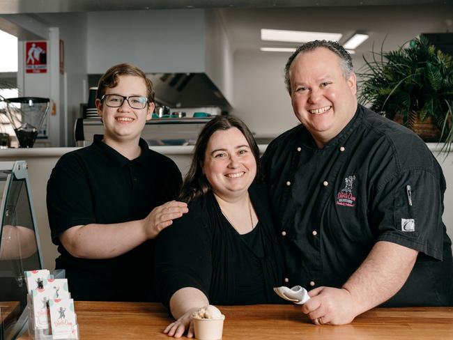 Alex, Emma and Martin Hamilton of Devils Own Ice Creamery. Picture: Jess Oakenfull