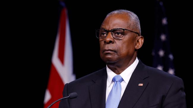 Lloyd Austin holds a joint news conference during the Australia-US Ministerial Consultations in Annapolis, Maryland. Picture: Getty Images