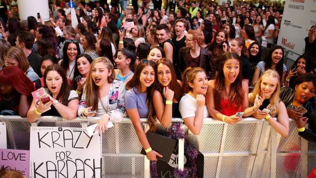 Fans go krazy for Khloe Kardashian who visited Parramatta a year before her older sister Kim. Picture: Facebook