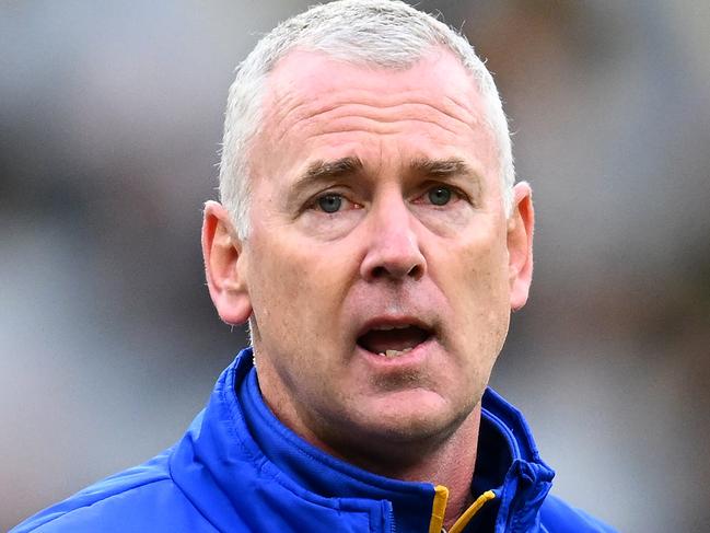 MELBOURNE, AUSTRALIA - MAY 06: Eagles head coach Adam Simpson looks on during the round eight AFL match between Richmond Tigers and West Coast Eagles at Melbourne Cricket Ground, on May 06, 2023, in Melbourne, Australia. (Photo by Quinn Rooney/Getty Images)