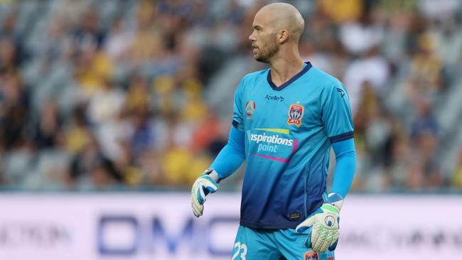 Goalkeeper Jack Duncan and his Newcastle Jets teammates have been saved by a consortium of owners from rival clubs. Picture: Ashley Feder/Getty Images