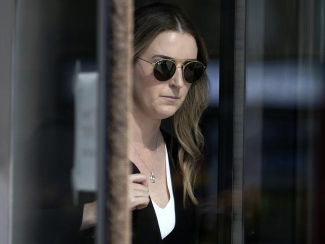 Witness Lauren Gain leaving court this week.