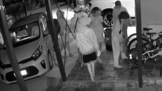 A group of young boys – some who appear as young as 10 – were caught on CCTV stealing two cars during a break in at Castle Hill on July 31.