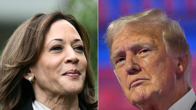 US Vice President Kamala Harris on July 22 and Republican nominee Donald Trump on July 18 in a picture combination. Pictures: AFP