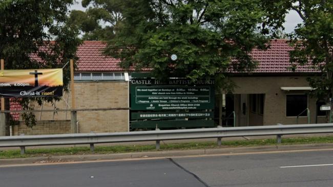 A 70-year-old woman has died after she was hit by a car in a Castle Hill Baptist Church (pictured) parking lot in Castle Hill in Sydney’s northwest this morning. Picture: Google