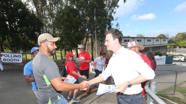 Election Gold Coast 2017 — Arundel State School, Sam O’Connor, then LNP candidate for Bonney, before winning the seat. Picture Mike Batterham.