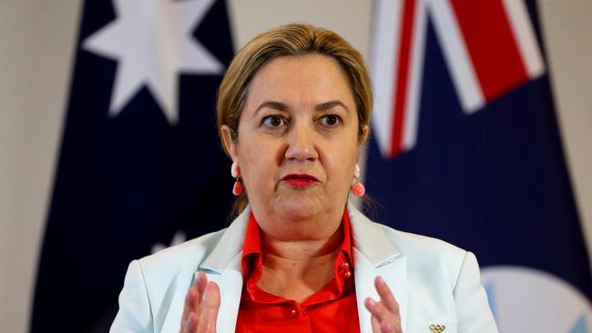 Annastacia Palaszczuk during a media conference in Brisbane earlier this month. Picture: David Clark