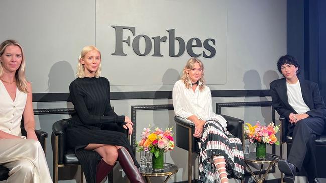 Emma Mannswirth (third from left) speaking at the Forbes Luxury Breakfast 2023. Picture: LinkedIn