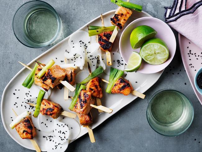 Matt Moran's salmon skewers.