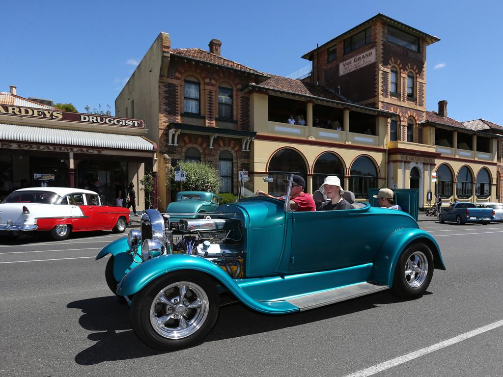 The annual Queenscliff Rod Run may have been called off this weekend, but rev heads still flocked to the town for an "unofficial" meet. Picture: Mike Dugdale