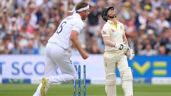 Broad again proved the villain for Warner in England. (Photo by Stu Forster/Getty Images)