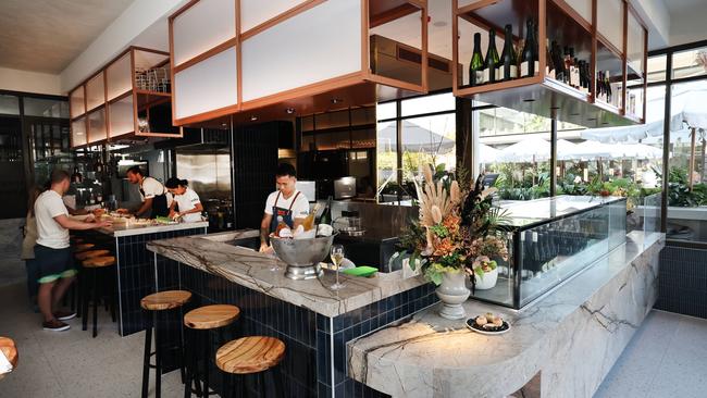 A team of chefs at work at Eska Sashimi and Oyster Bar. Picture Glenn Hampson