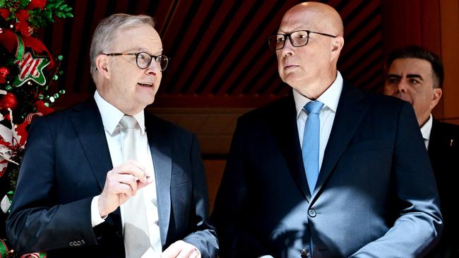 Prime Minister Anthony Albanese with Opposition Leader Peter Dutton. Picture: AFP